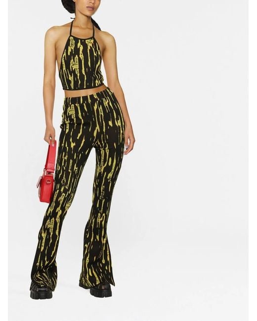 Ambush Black Jacquard-Pattern Strapless Top