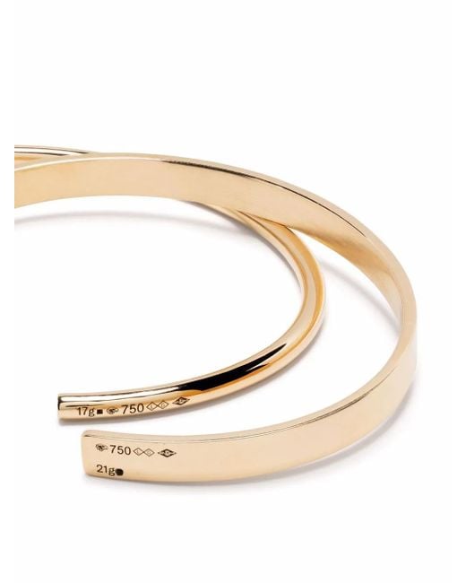 Le Gramme Natural 18Kt Polished Ribbon Cuff Set