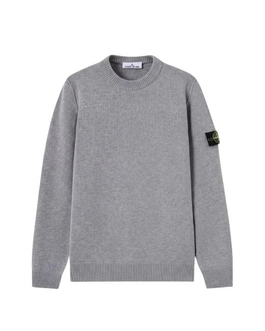 Stone Island Gray 5100072 Lambswool Sweater for men