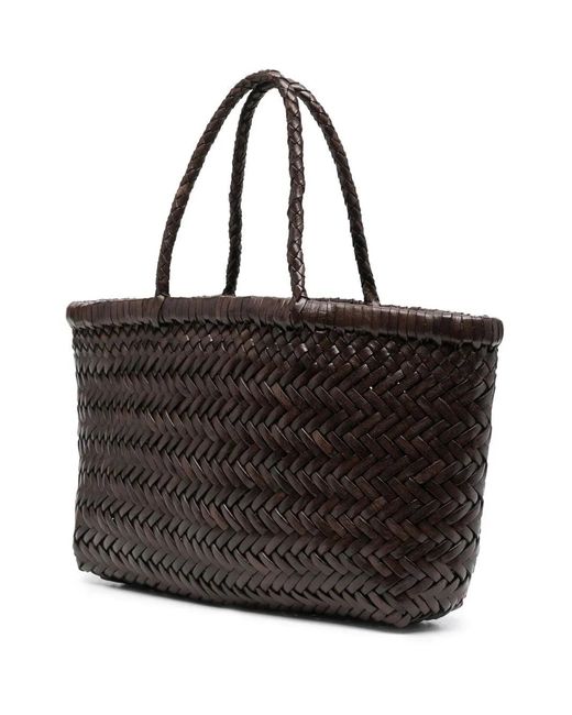 Dragon Diffusion Black Interwoven Leather Tote Bag