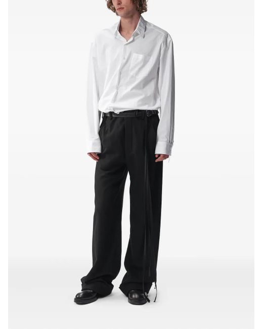 Ann Demeulemeester Gray Mark Popeline Long-Sleeve Shirt for men