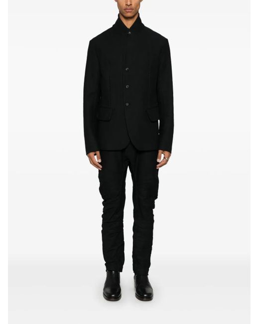 Masnada Black Distressed-Effect Trousers for men