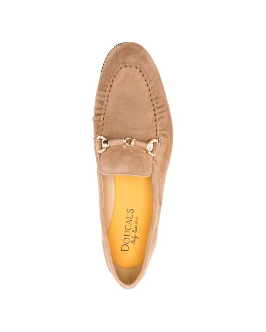 Doucal's Pink Mocassins En Daim