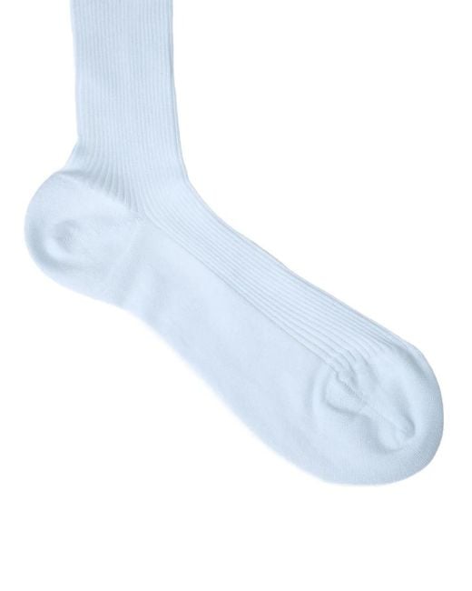 Gucci Blue Web Ribbed Socks