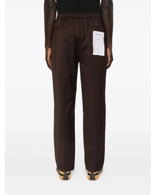 Amaranto Brown Drawstring-Waist Trousers for men