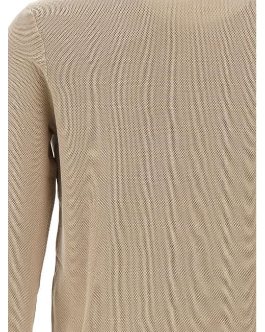 Sun 68 White Ribbed Crew-Neck Jumper for men