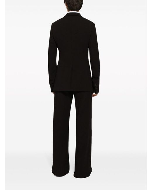 Blazer en coton mélangé à simple boutonnage Dolce & Gabbana pour homme en coloris Black