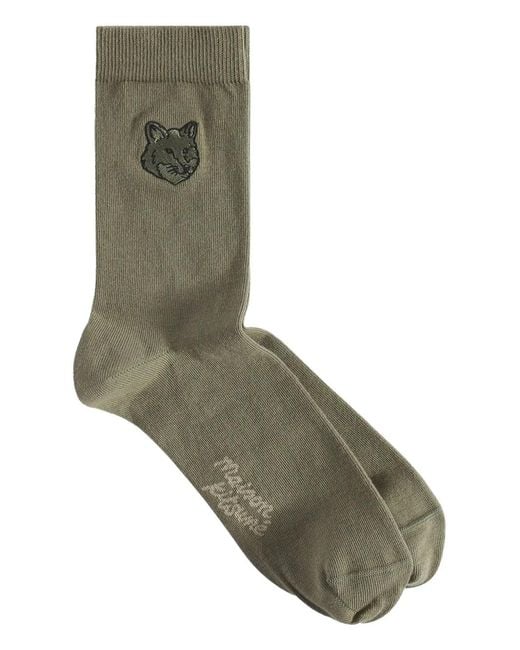 Maison Kitsuné Gray Fox Head Socks for men
