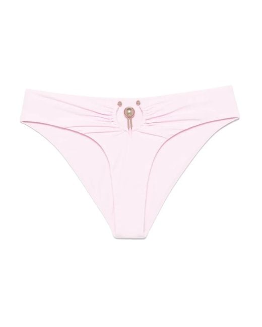 Christopher Esber Pink Ruched Orbit Bikini Bottoms