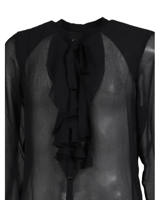 P.L.N. Black Chemise Mist À Volants for men