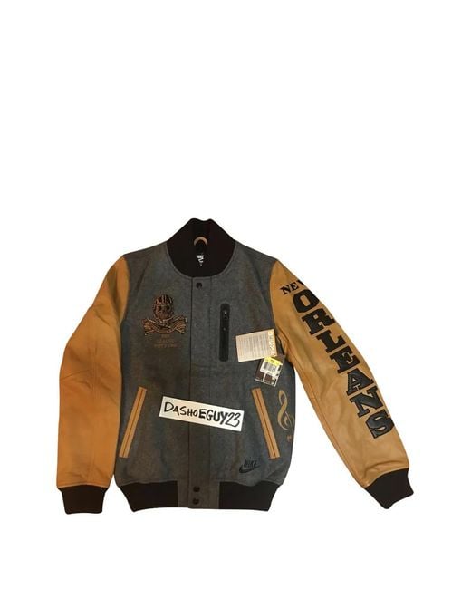 Nike Gray Destroyer Nola Bomber Jacket for men