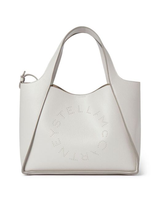Stella McCartney White Studded-logo Tote Bag
