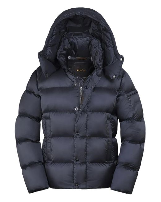 Moorer Blue Nadir Quilted Hooded Jacket for men