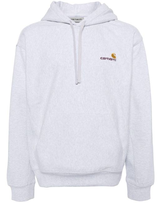 Carhartt White Embroidered-logo Hooded Sweatshirts for men