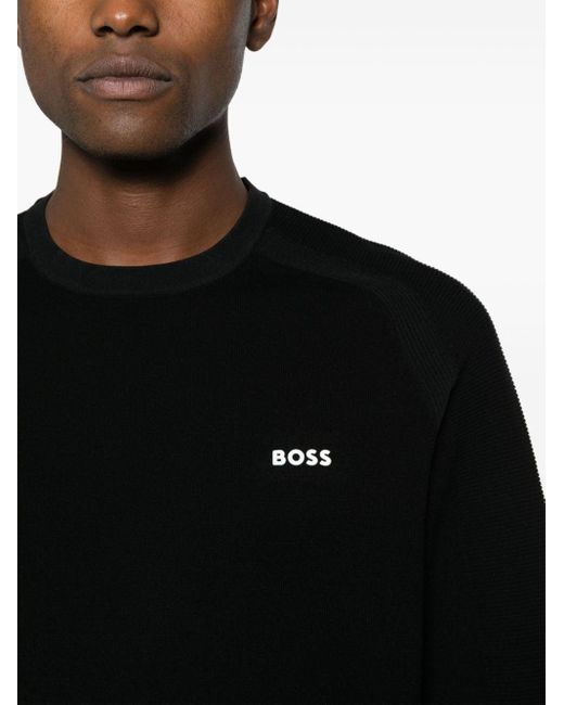 BOSS by HUGO BOSS Rilmo Pullover mit gummiertem Logo in Schwarz für Herren  | Lyst AT