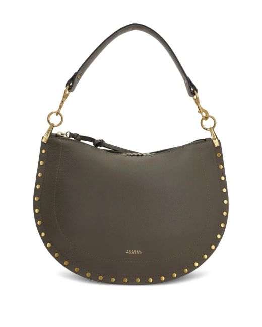 Isabel Marant Gray Oskan Half-Moon Studded Tote Bag