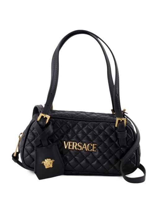 Borsa A Spalla Trapuntata Piccola di Versace in Black