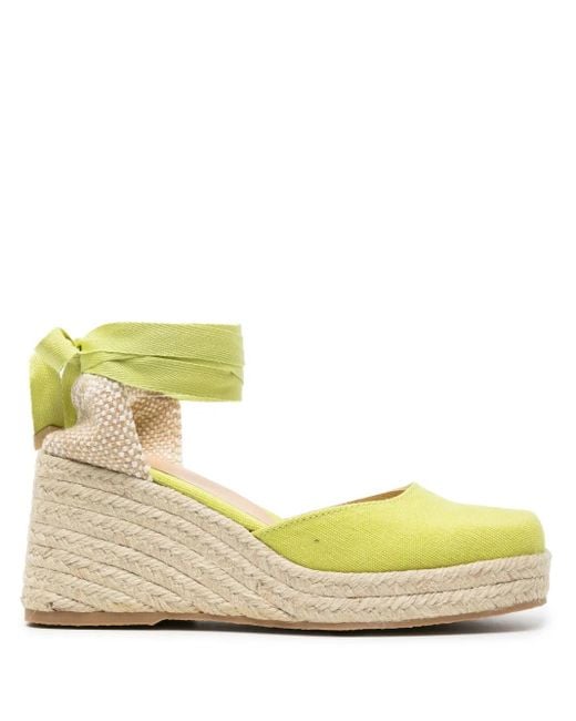 Castaner Metallic Tina Raffia Wedge Espadrilles
