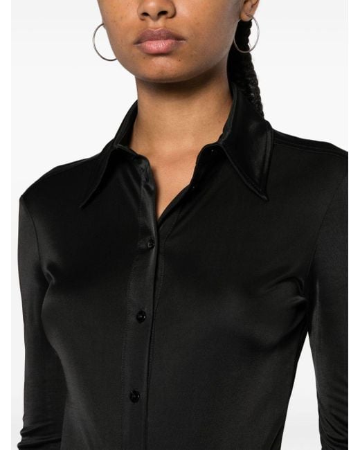 Sportmax Black Long-sleeve Buttoned Shirt