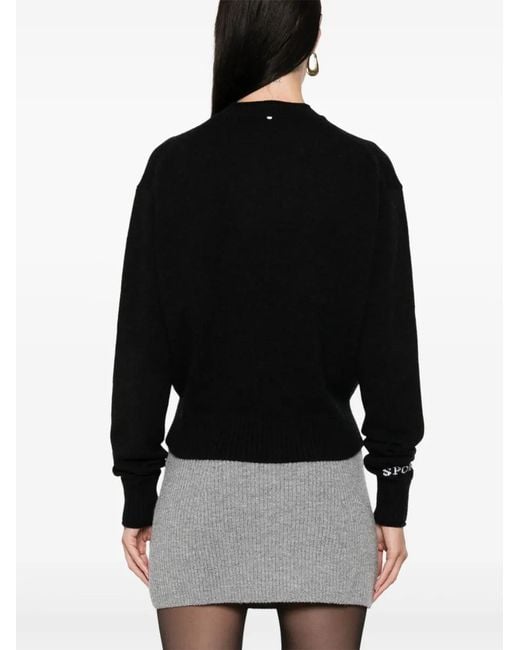 Sportmax Black Wool Crewneck Sweater