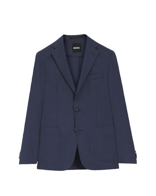 Boss Blue Button-Fastening Blazer for men
