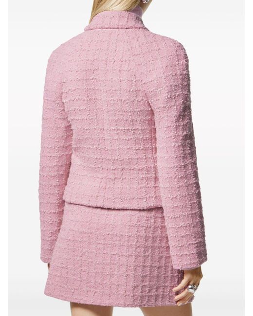Versace Pink Double-breasted Tweed Jacket