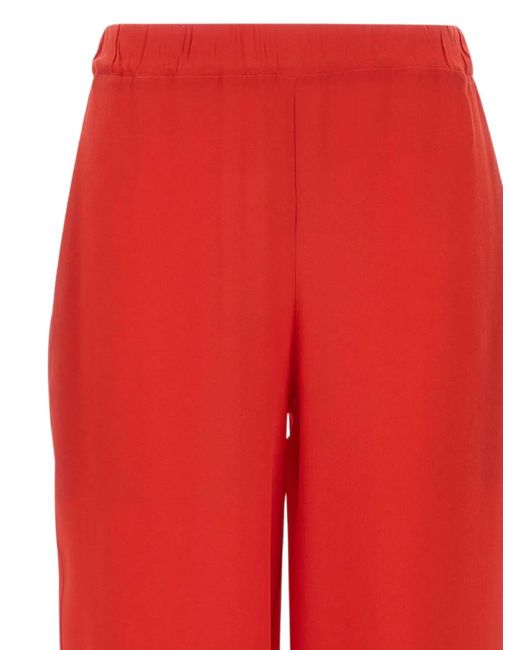 Kangra Red Silk Palazzo Pants