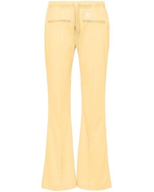 Courreges Yellow Logo-appliqué Wide Trousers