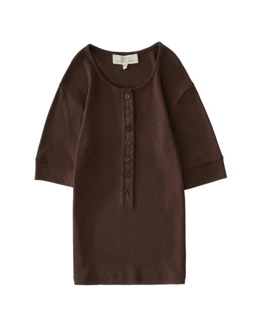 Studio Nicholson Brown Sorin Micro-Rib T-Shirt