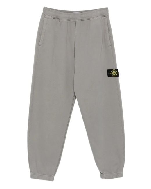 Stone Island Gray Cotton Track Pants for men
