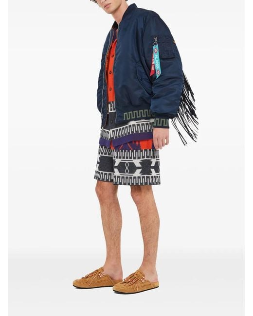 Alanui Blue X Alpha Industries Bomber Jacket for men