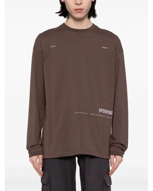 Spoonyard Brown Snow Mountain Cotton T-Shirt