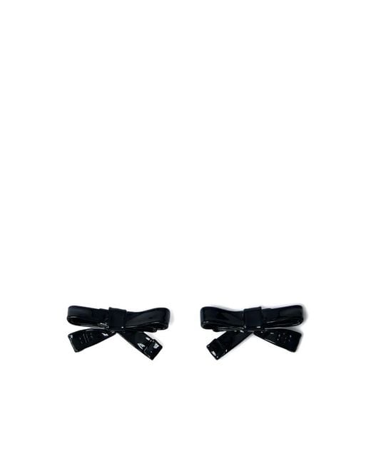 Balenciaga White Bow High-Shine Earrings