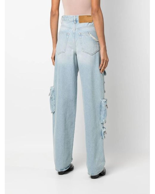 Off-White c/o Virgil Abloh Blue Bleach Multipocket Cargo Jeans
