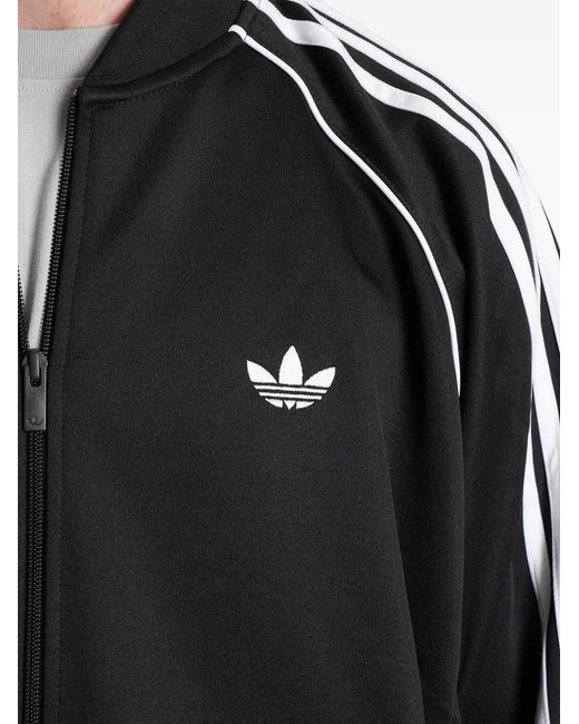 Adidas Black Sst Adicolor Classics Logo-Embroidered Track Jacket for men
