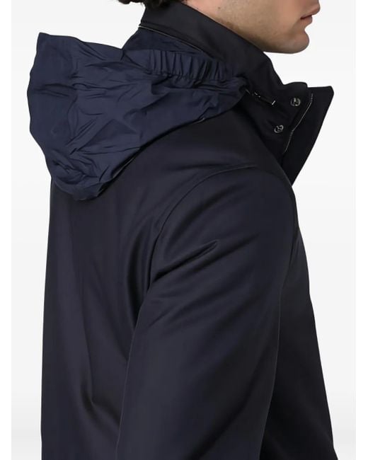 Paul & Shark Blue Long-Sleeved Parka Coat for men