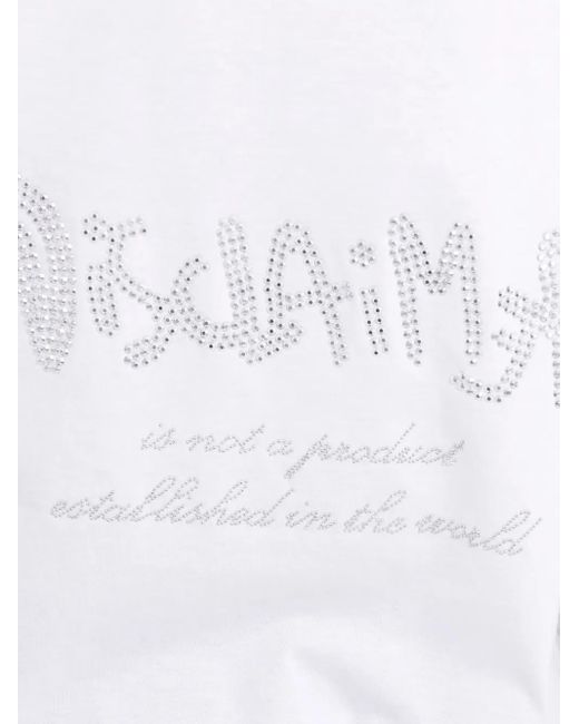 DISCLAIMER White Crystal-Embellished T-Shirt