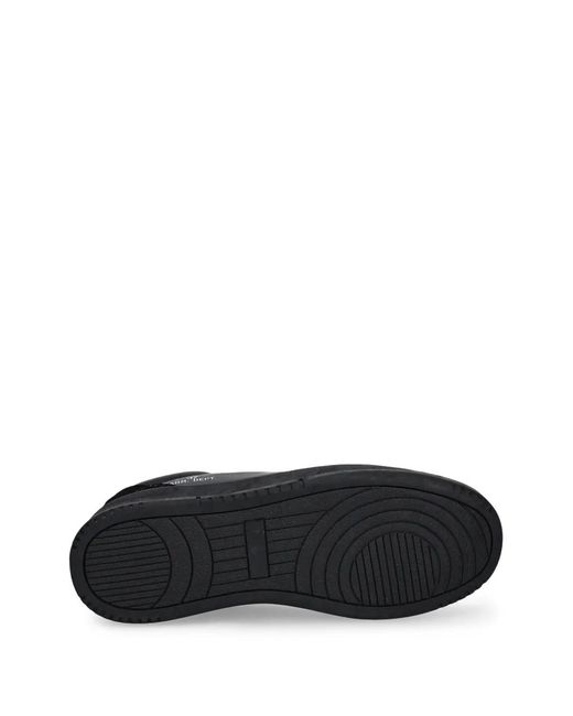 Aeronautica Militare Black Perforated Panelled Sneakers for men