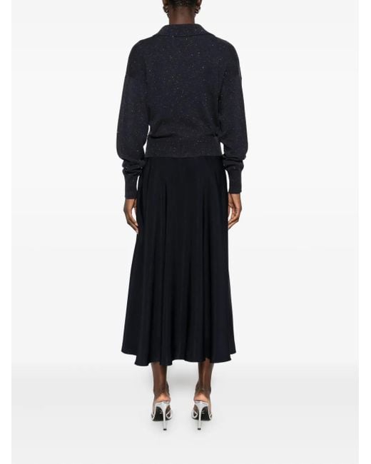 Peserico Blue Midi Dress With Inserts