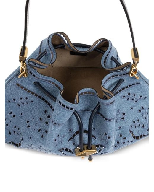 Jimmy Choo Cinch Bucket Bag Blue
