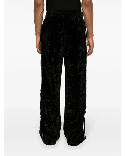 Amiri Black Crushed Velvet Track Pants for men