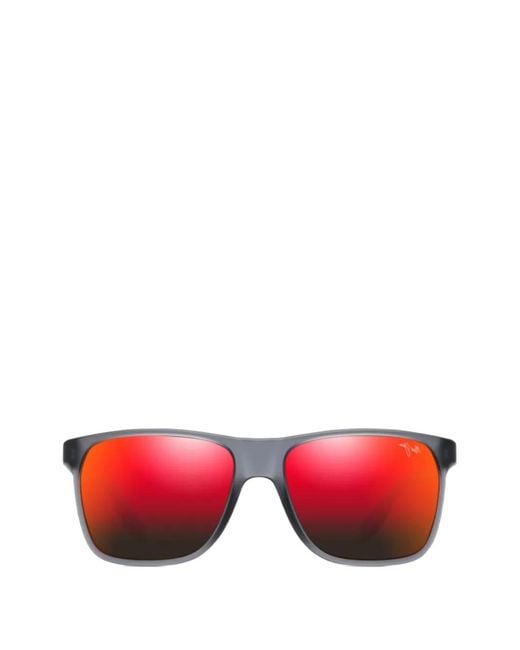Maui Jim Red Pailolo Matte Rectangle-Frame Sunglasses