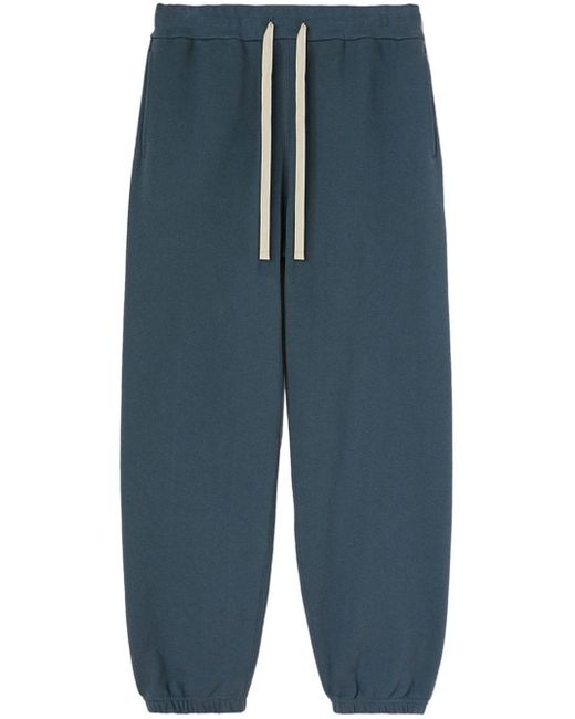 Jil Sander Blue Drawstring Cotton Track Pants for men