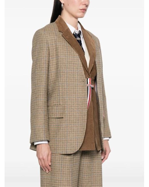 Thom Browne Brown Ginclub Check Waistcoat And Blazer Set