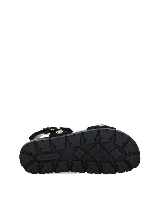 Guess Black Florizi Touch-Strap Sandals