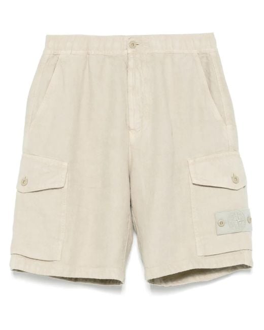 Stone Island Shorts Mit Kompass-Patch in Natural für Herren