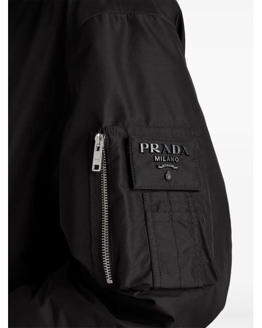 Abrigo Con Letras Del Logo Prada de hombre de color Black