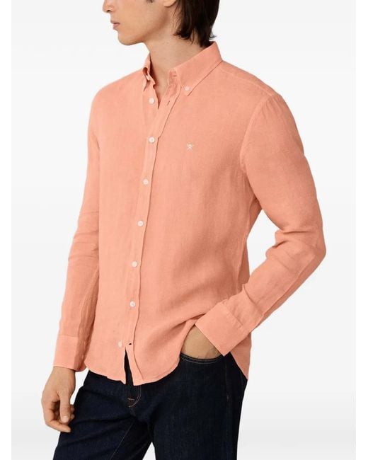 Hackett Pink Brompton Buttoned Shirt for men