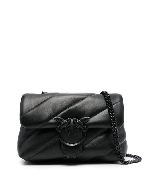 Pinko Black Small Love Puff Leather Bag