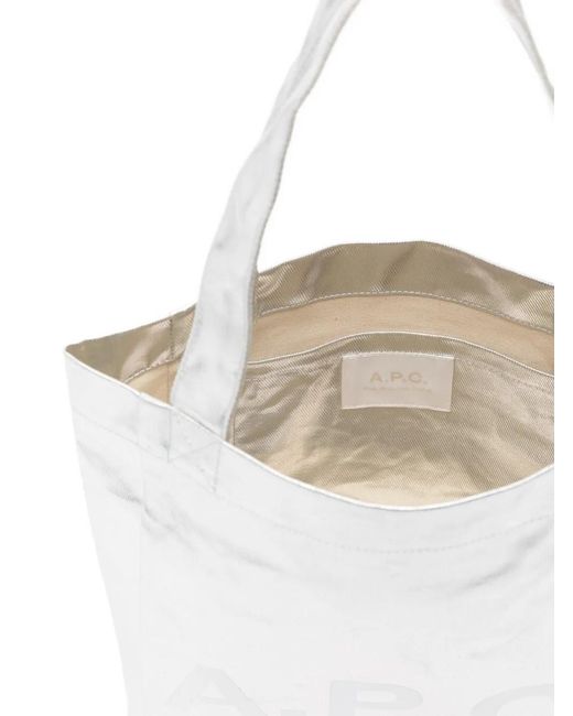 A.P.C. White Small Lou Tote